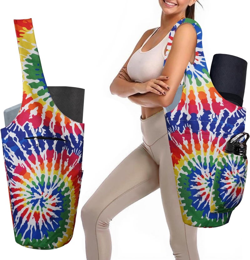saniwu Yoga Mat Bag Carrier for Women Workout Large Waterproof with Zipper Pocket, Keychain and Wide Shoulder Straps - Image 1